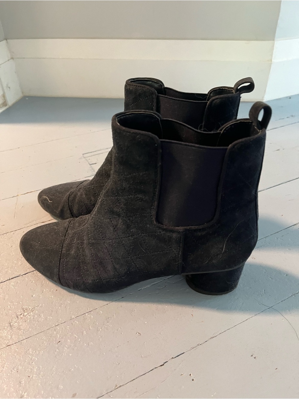 Women’s Navy Suede Chelsea Ankle Boots